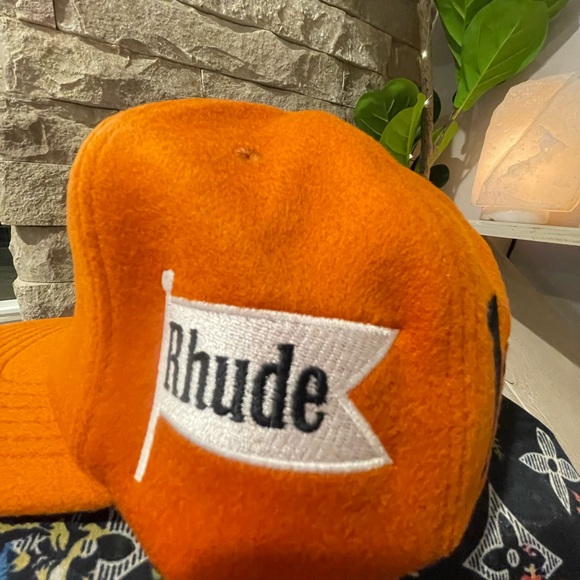 Rhude Vibrant Orange Cap with White Logo - Picture 4 of 13